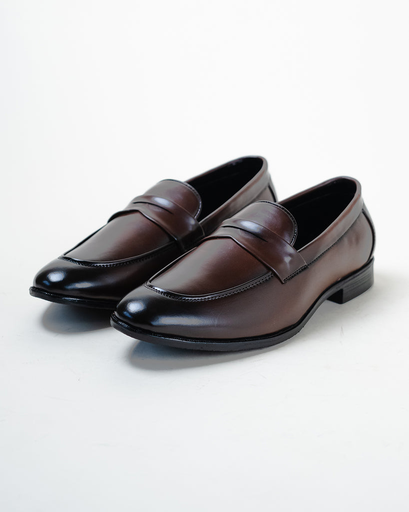 brown Synthetic Leather loafers for daily use