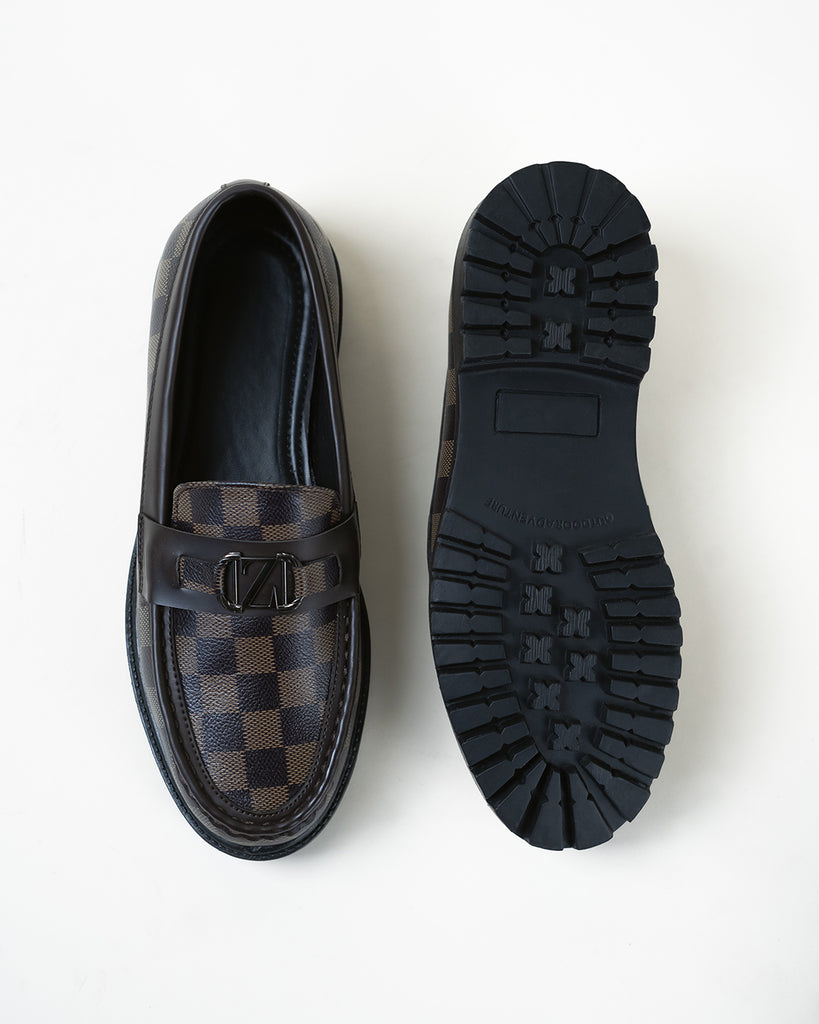 synthetic leather loafers