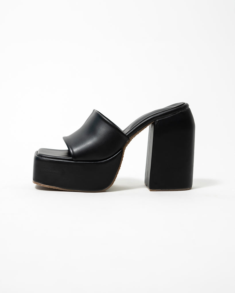 black platform heel