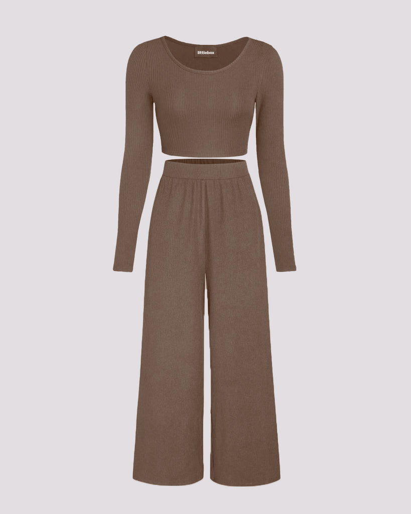 Matching Set of Greyish Brown Top and Trouser