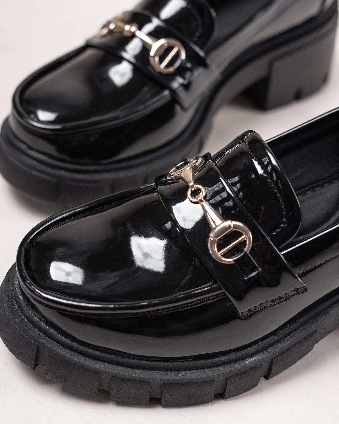 Back To School Chunky Sole Chain Embellished Trending Summer Oxford Fo