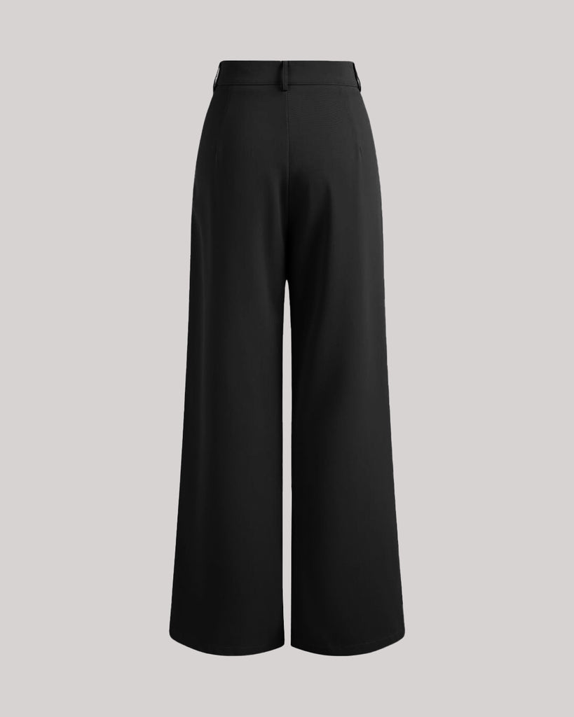 back Side of black korean baggy trousers