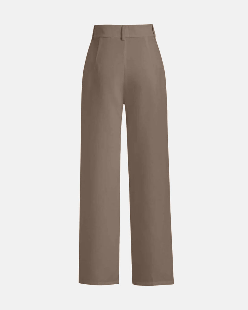 Back view of Aesthetics Trouser In Light Brown