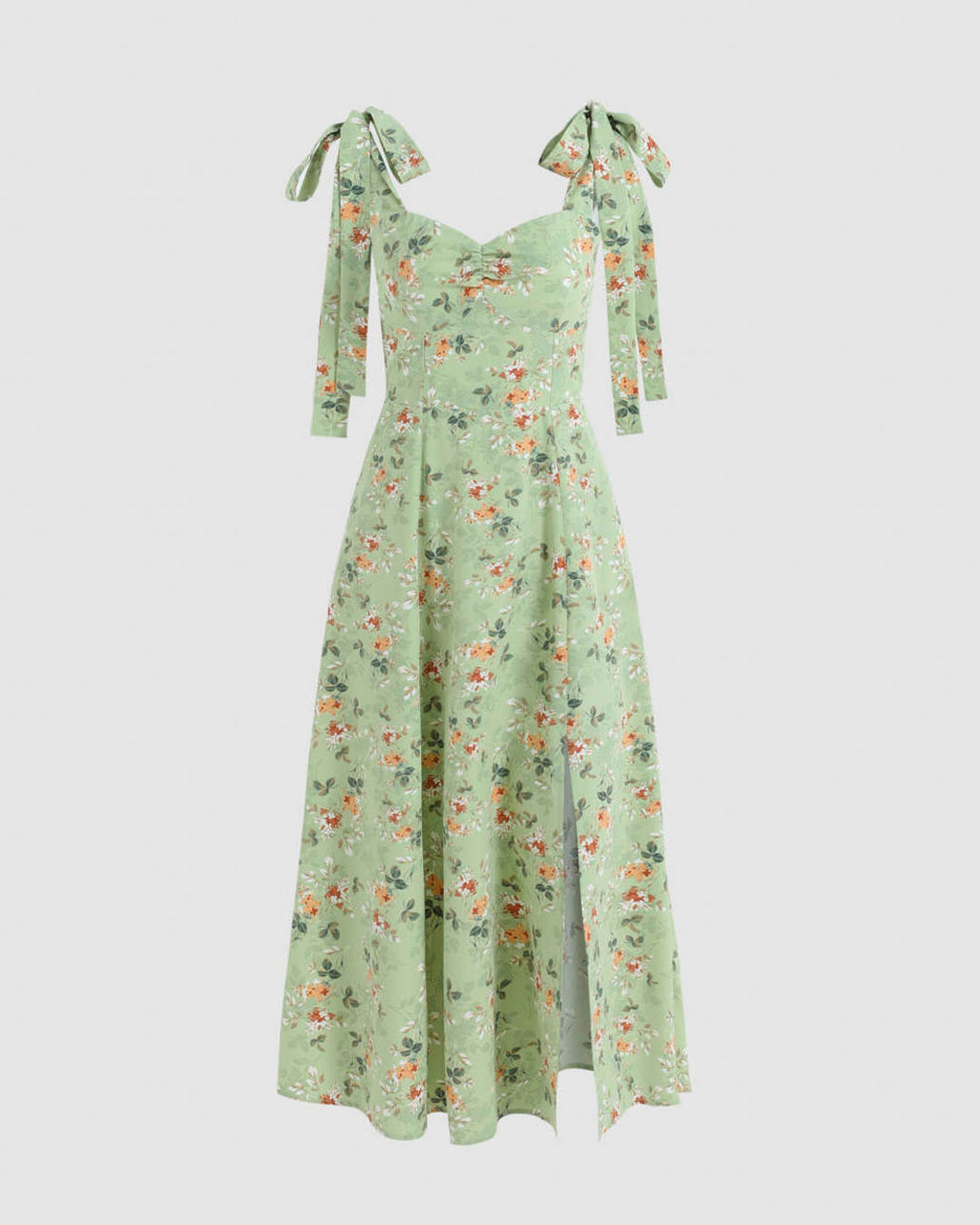 Tropical Floral Printed Green Long Dress – Littlebox India