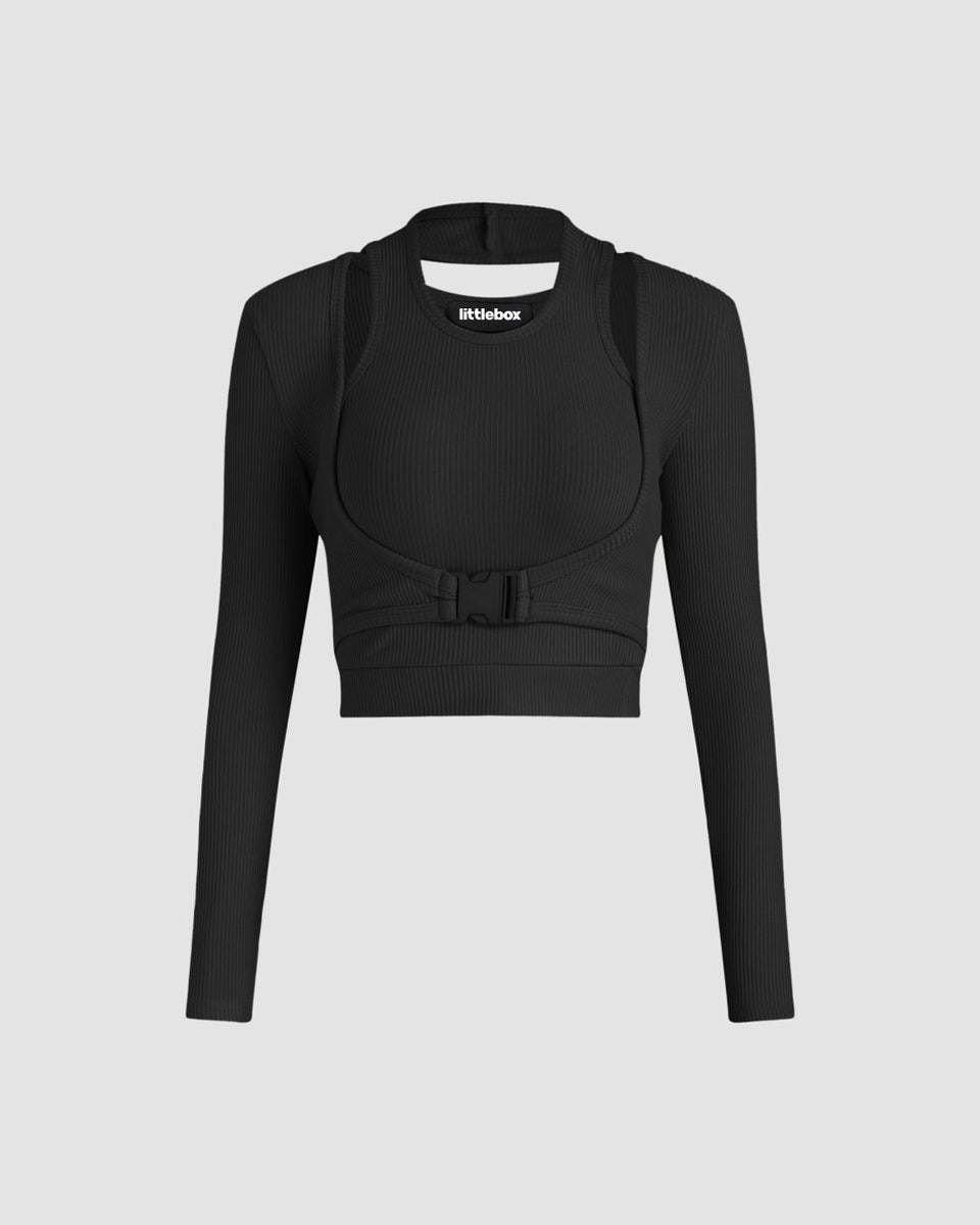 Black Buckle Belt Top – Littlebox India