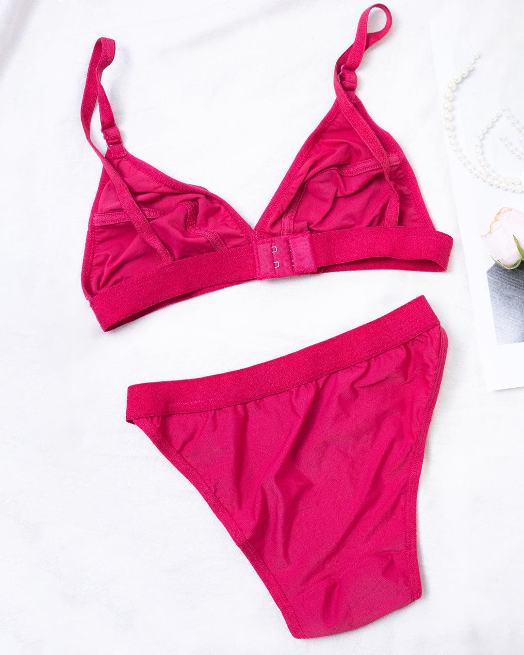 Seamless Bra Panty Set In Pink