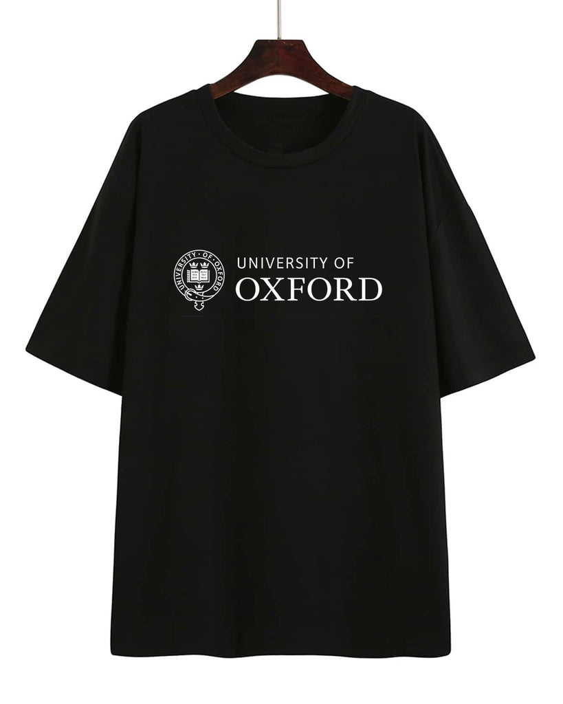University Of Oxford Print Oversized T-shirt in Black