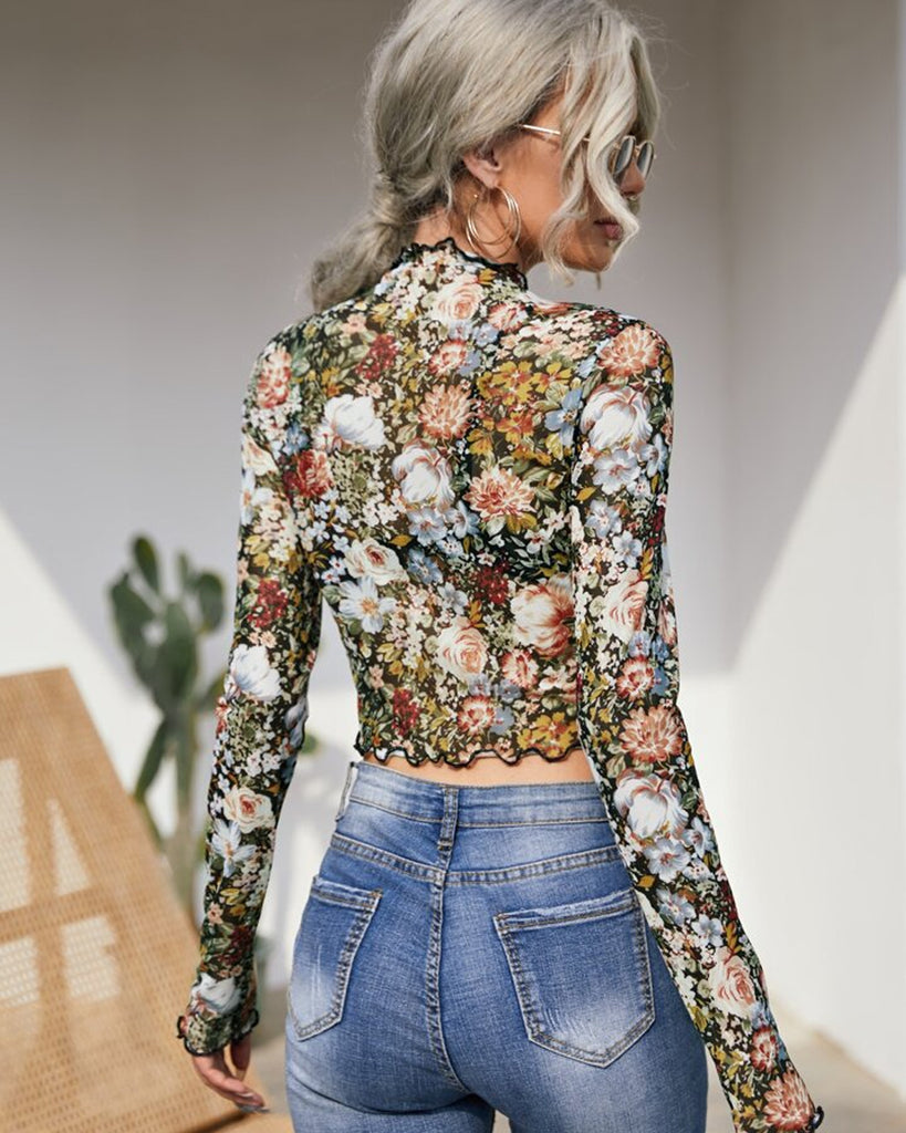 Back view of Floral Printed top
