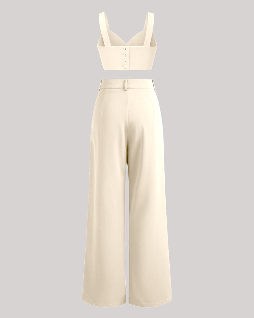 Cropped top with korean baggy trousers