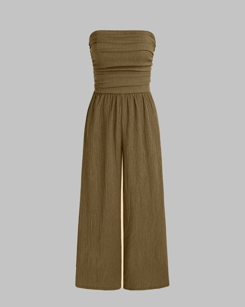 Corset Style Tube Jumpsuit in Thatch Green