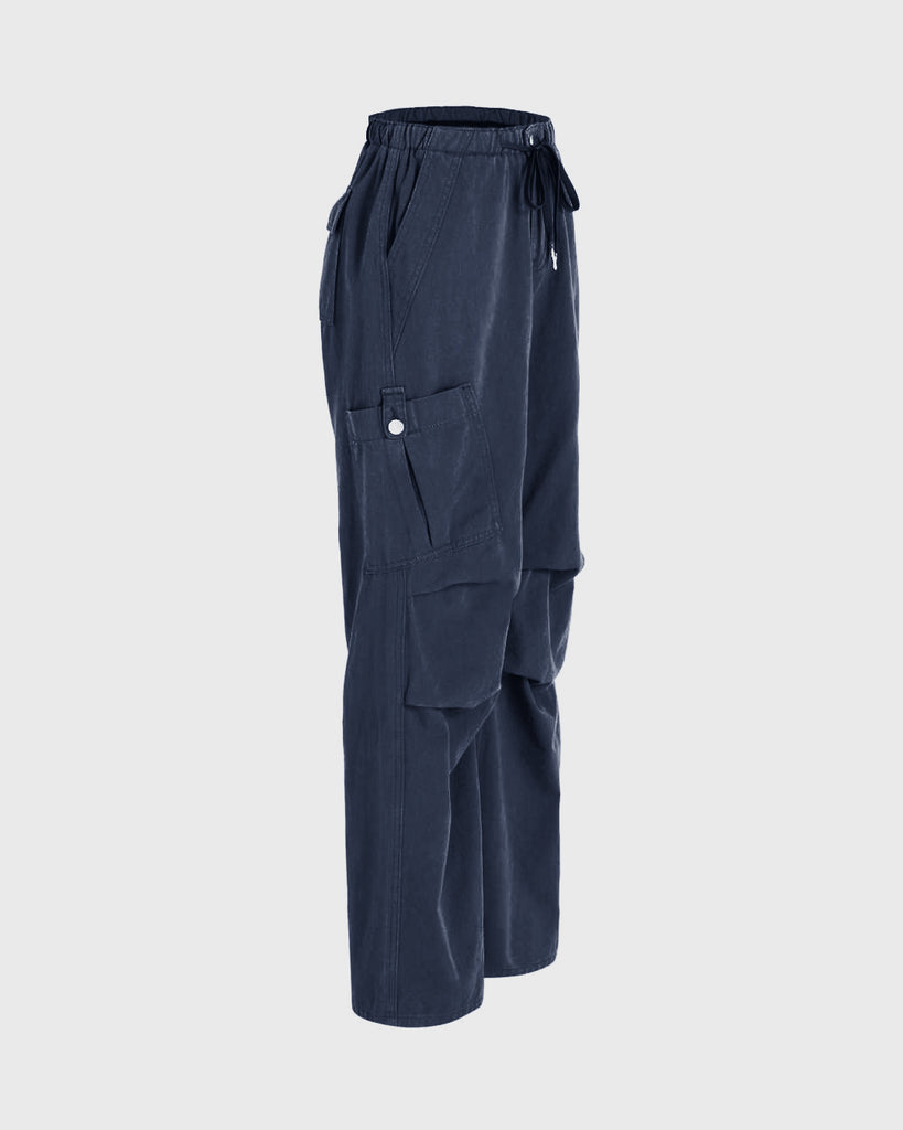 side view of blue cargo pant