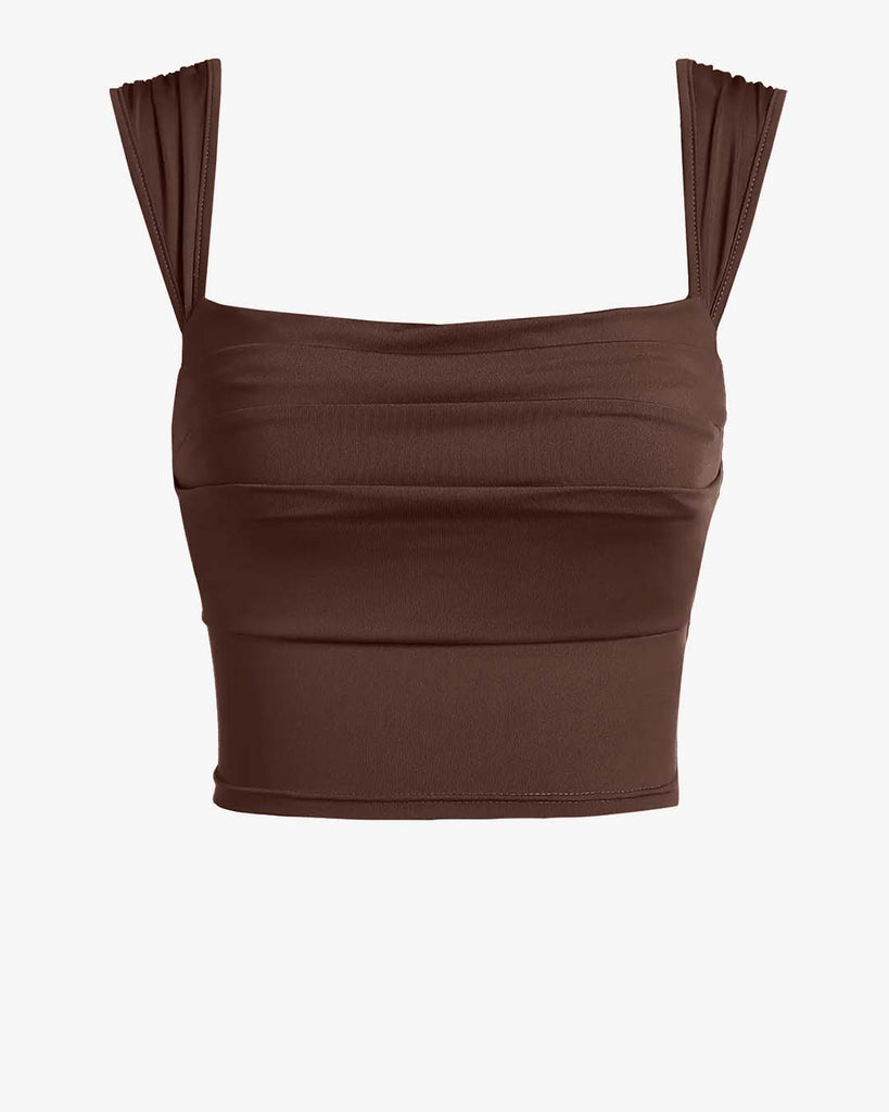 Cropped Tank top in brown for women