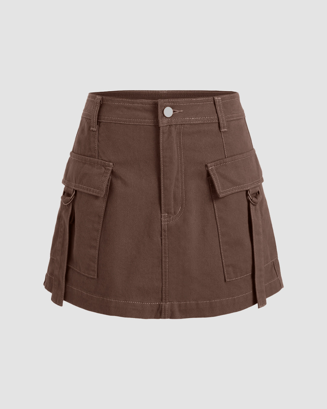 Y2K Trending Utility Skirt In Brown – Littlebox India