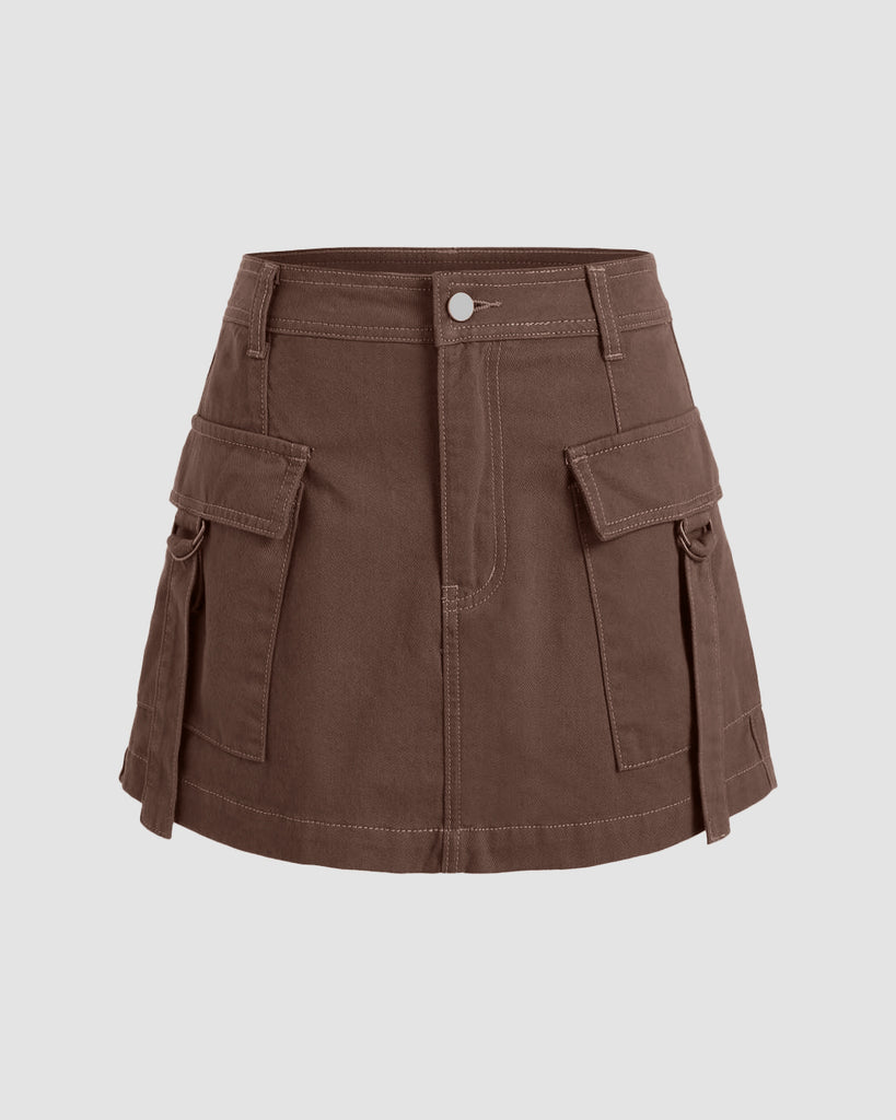 Cargo Mini skirt in Brown
