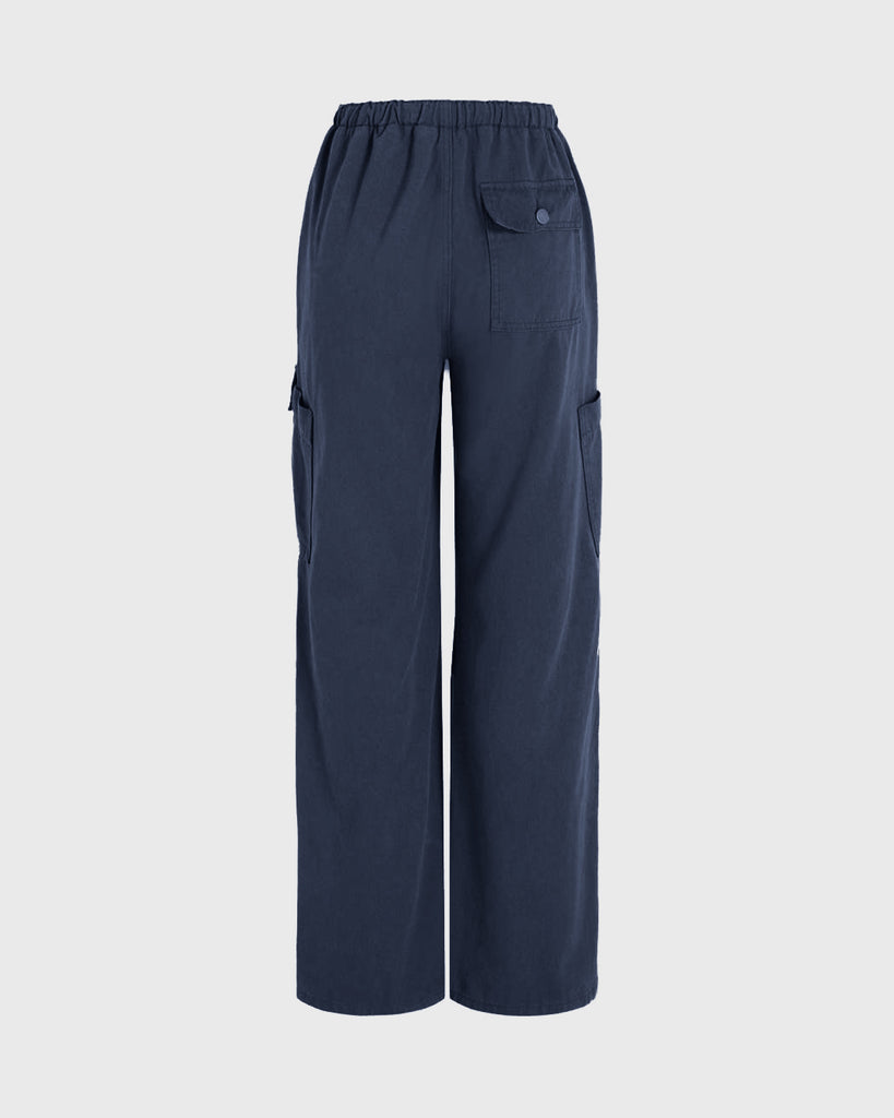 back view of dark blue cargo pant