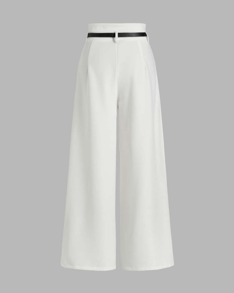 Pleated trouser in white