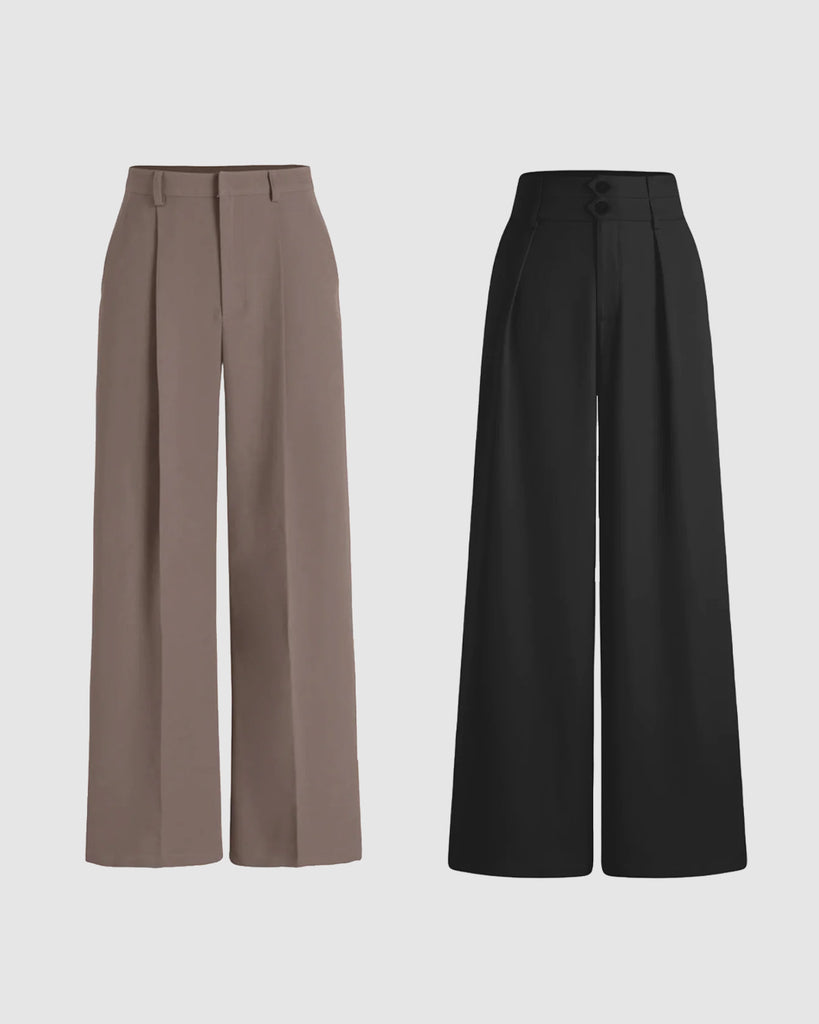 Set Of Two Tailored Trouser In Brownish Grey And Black