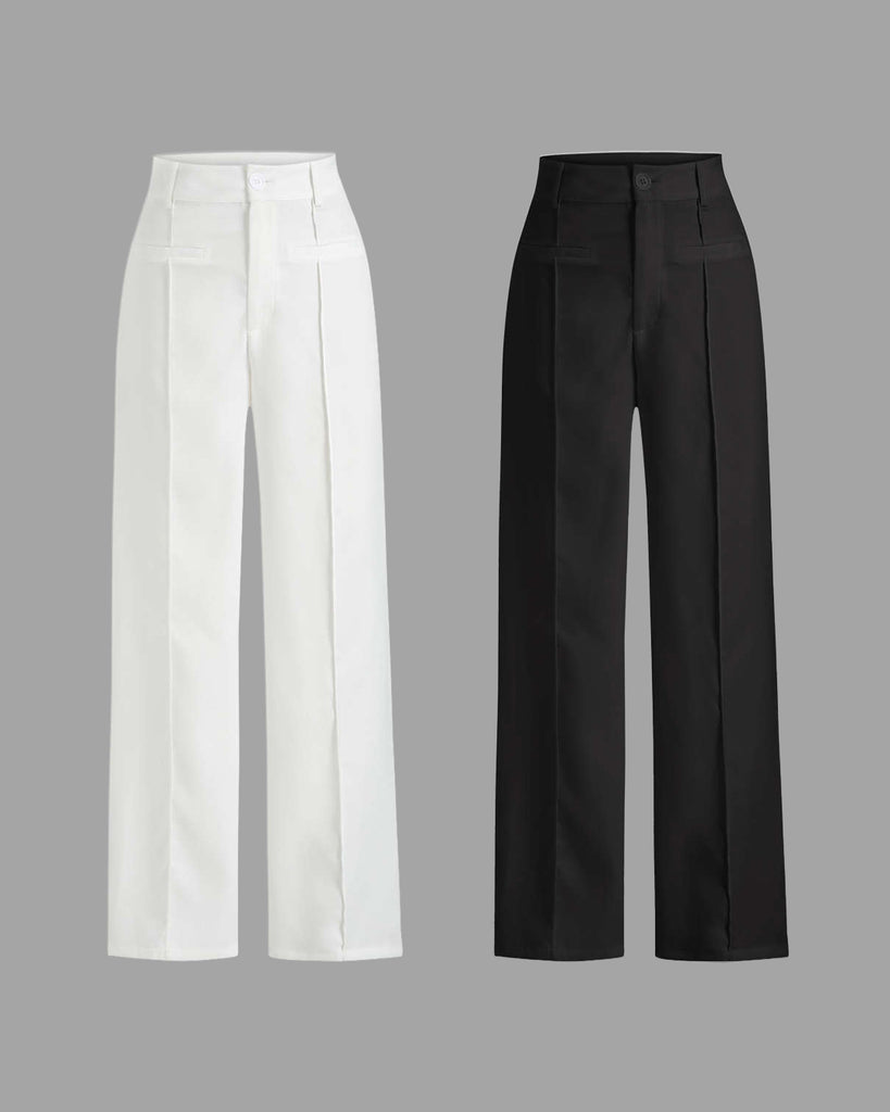 Relaxed Fit Style Trouser in White and Black