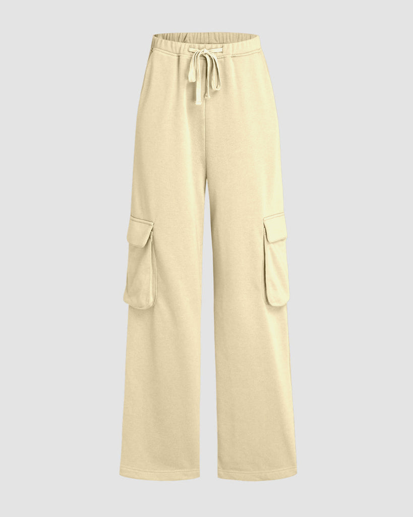 Cargo Double Pocket Trousers in Off white