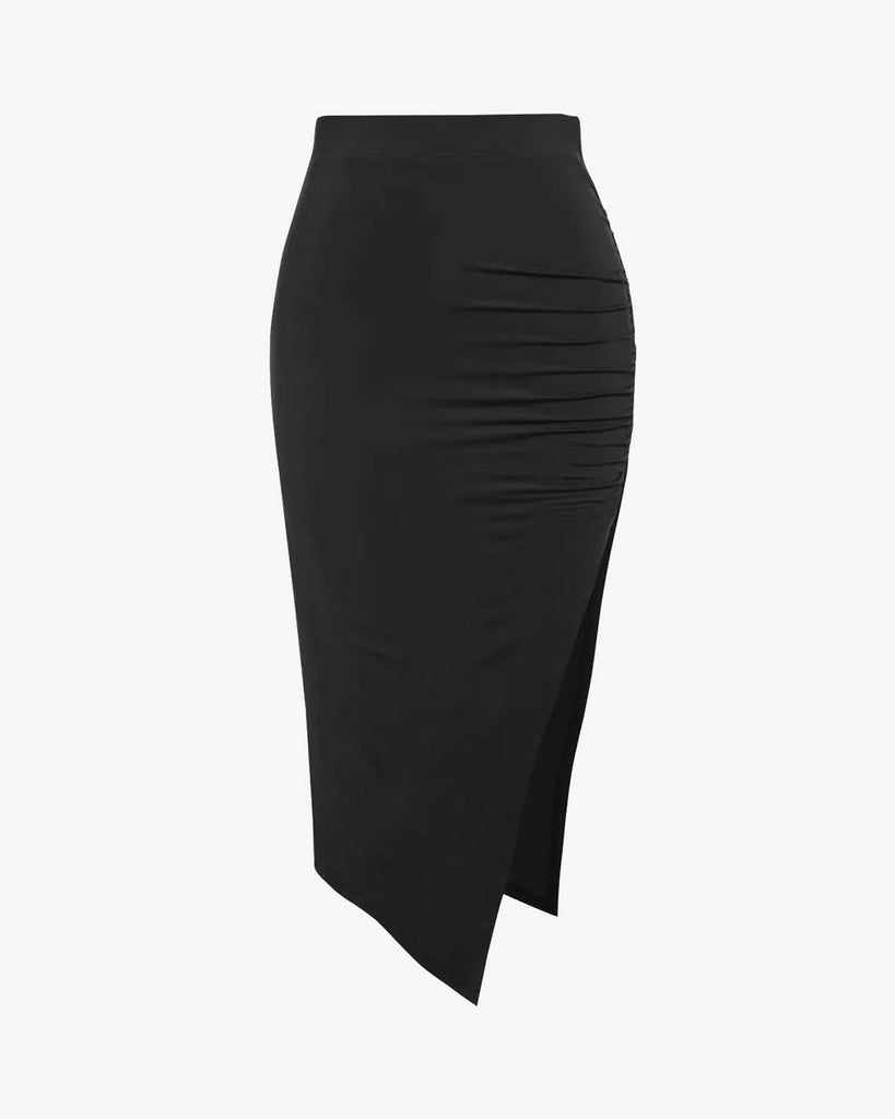 Black side split skirts