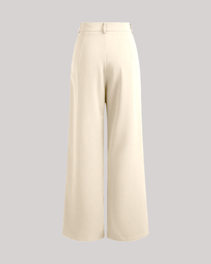 back side of white korean baggy trousers