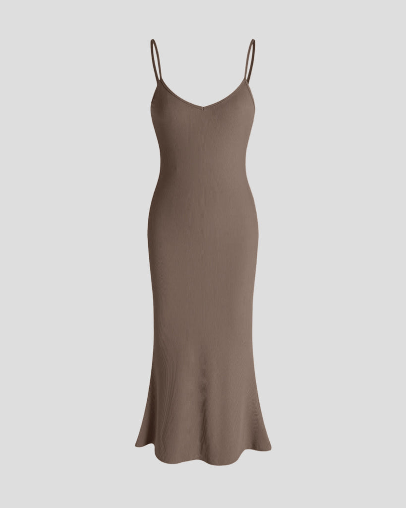 Trending Casual Summer Ready Slip Dress In Pastel Brown