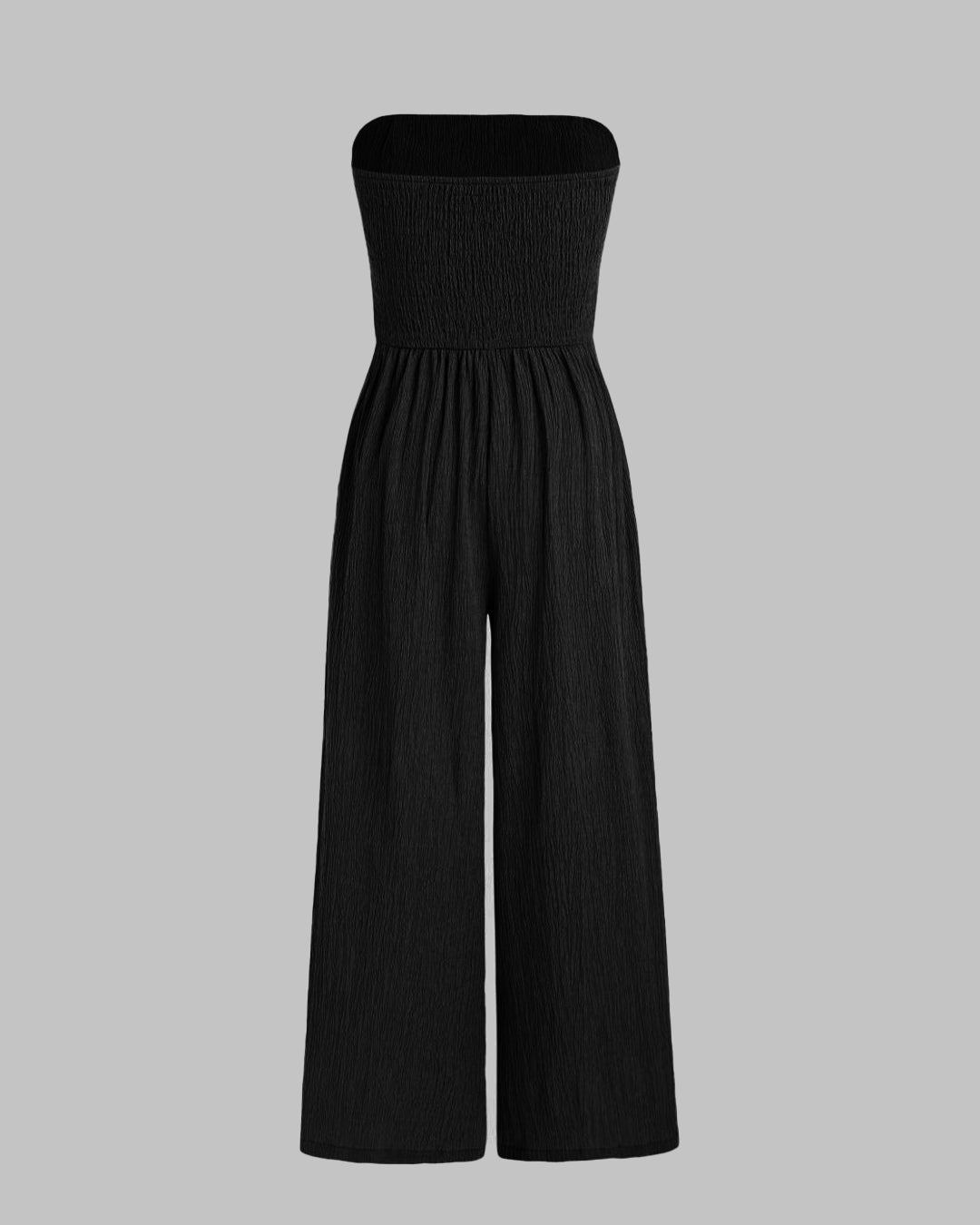 Wide Leg Solid Tube Jumpsuit In Black – Littlebox India