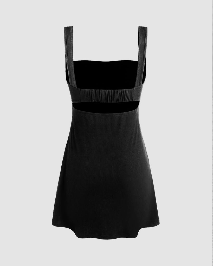 Ruched mini dress in black