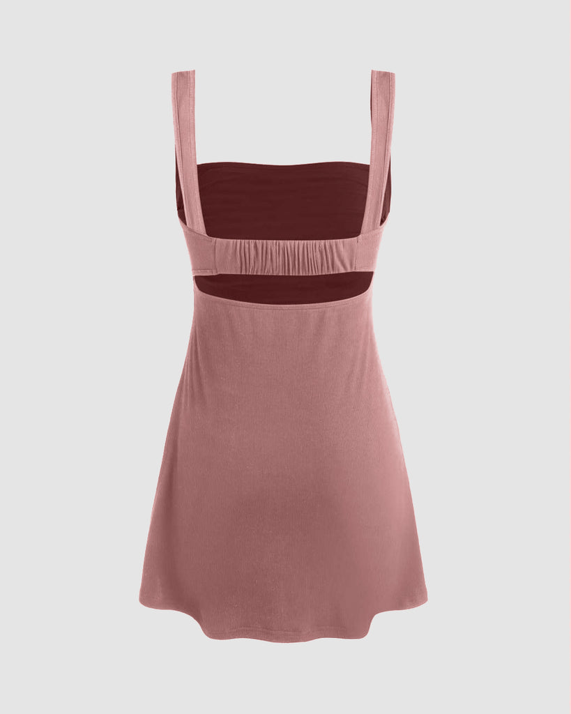 Ruched mini dress in pink