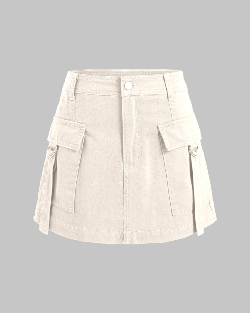 Cargo Mini skirt in White