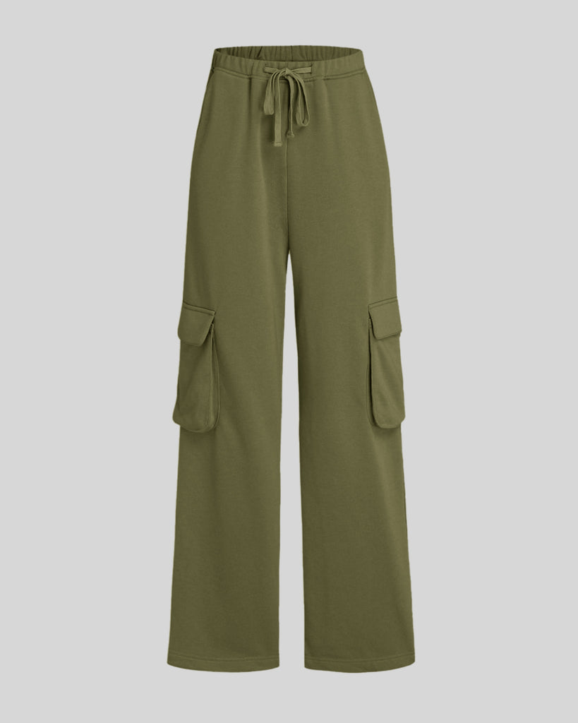 Double Pocket Trousers In Camo Green